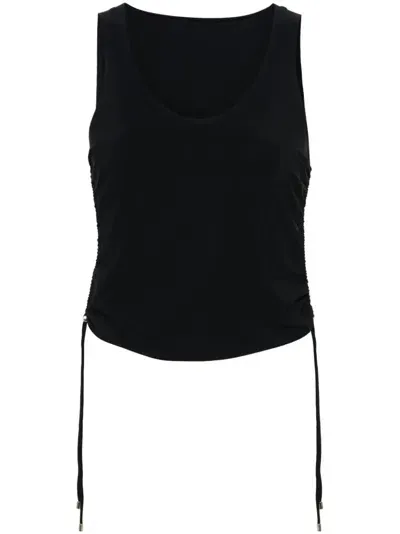 Patrizia Pepe Drawstring-fastening Tank Top In Black  