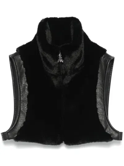 Patrizia Pepe Faux-fur Gilet In Black