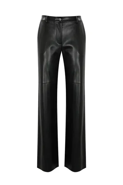 Patrizia Pepe Faux Leather Trousers  In Black