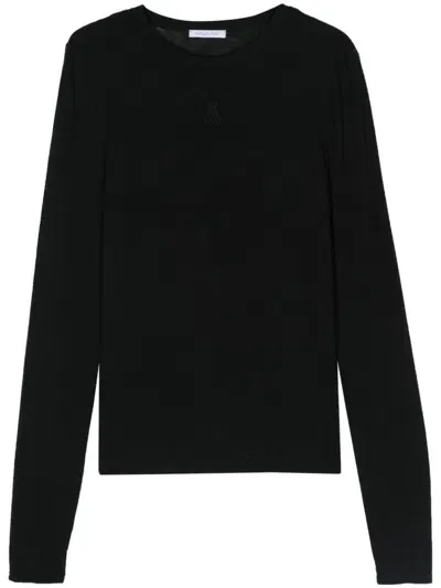 Patrizia Pepe Fly-embroidered T-shirt In Black