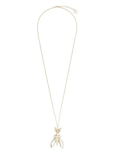 Patrizia Pepe Fly-pendant Necklace In Gold