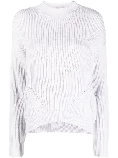 Patrizia Pepe High-neck Ribbed Jumper In Purple