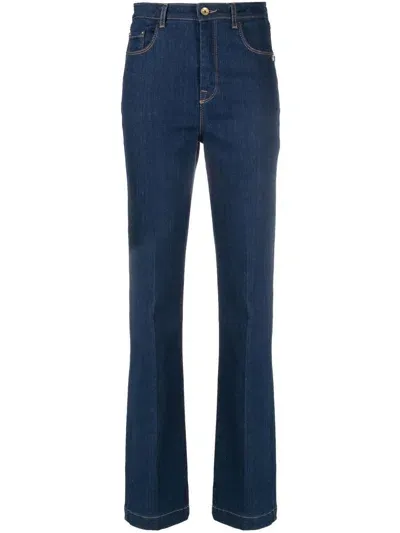 Patrizia Pepe High-rise Slim-cut Jeans In Denim