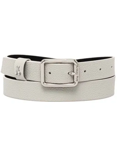 Patrizia Pepe Logo Buckle Belt In White