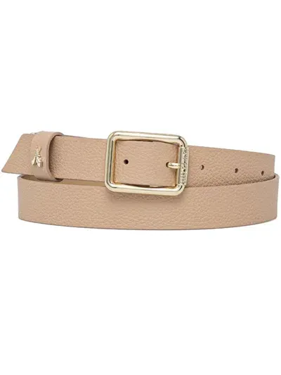 Patrizia Pepe Logo Buckle Belt In Brown