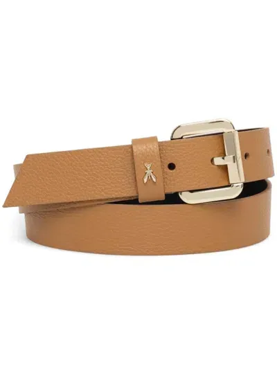 Patrizia Pepe Logo Buckle Belt In Brown