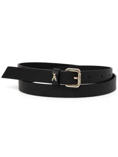 Patrizia Pepe Logo Buckle Belt In Black