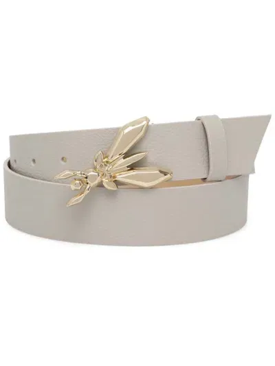 Patrizia Pepe Logo Buckle Belt In Grey