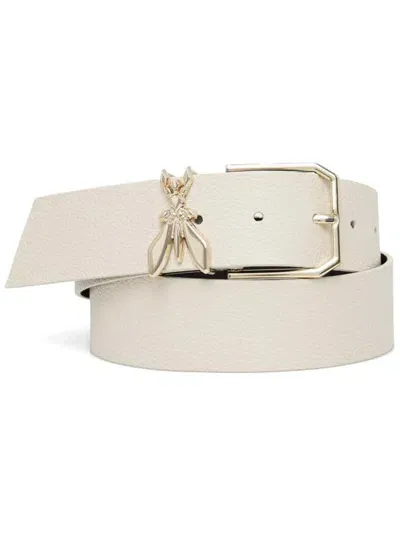 Patrizia Pepe Logo Buckle Belt In Neutral