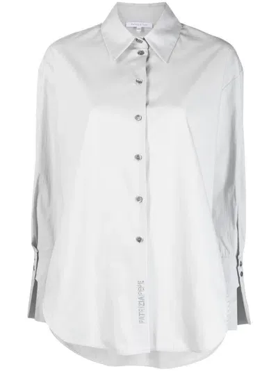 Patrizia Pepe Stretch Cotton Shirt In Grey