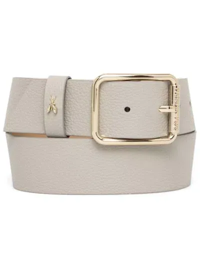 Patrizia Pepe Logo Plaque Belt In Gray