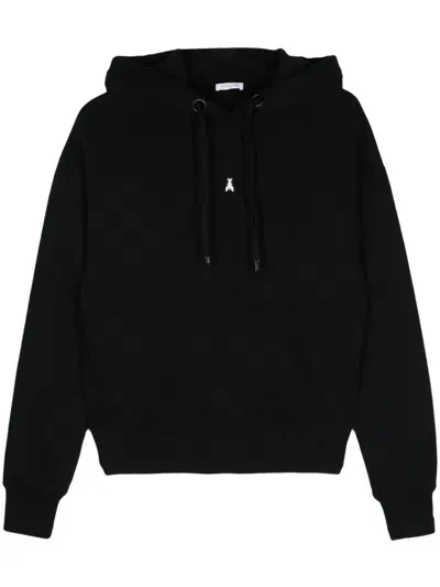 Patrizia Pepe Logo-print Cotton Hoodie In Black