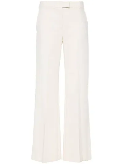 Patrizia Pepe Low-rise Twill Trousers In White