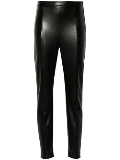 Patrizia Pepe Faux-leather Skinny Trousers In Black  