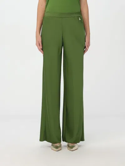 Patrizia Pepe Pleated Straight Trousers In Grün