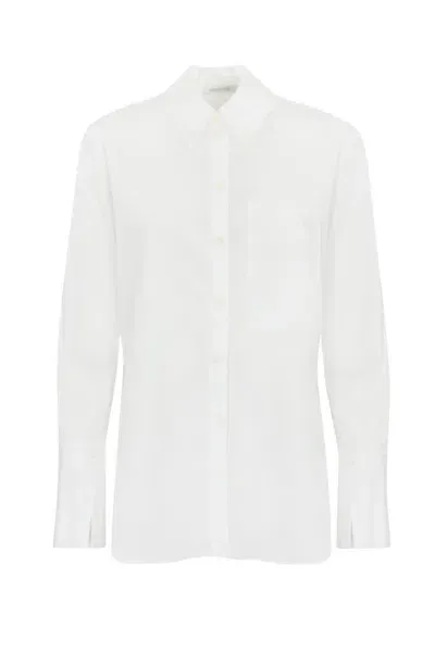 Patrizia Pepe Poplin Shirt With Pocket In Bianco Ottico