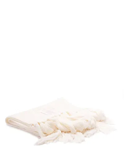 Patrizia Pepe Ribbed Scarf In White