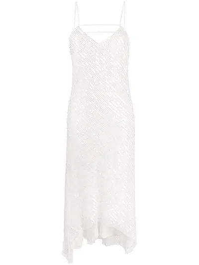 Patrizia Pepe Slim Fit Tulle Dress In White