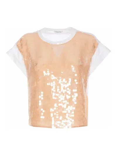 Patrizia Pepe Sequins T-shirt In White