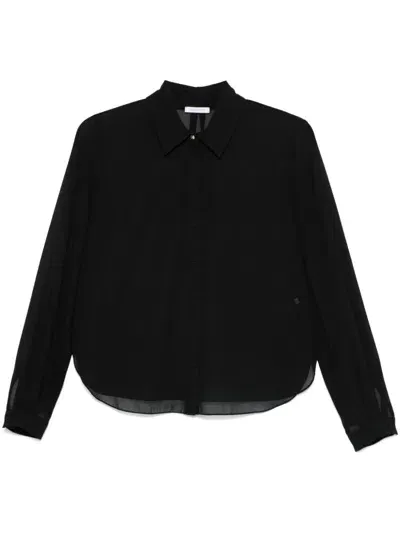 Patrizia Pepe Sheer Shirt In Black