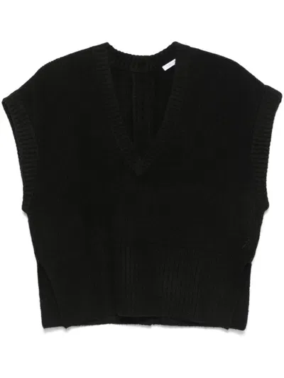 Patrizia Pepe Sleeveless Overshirt In Black