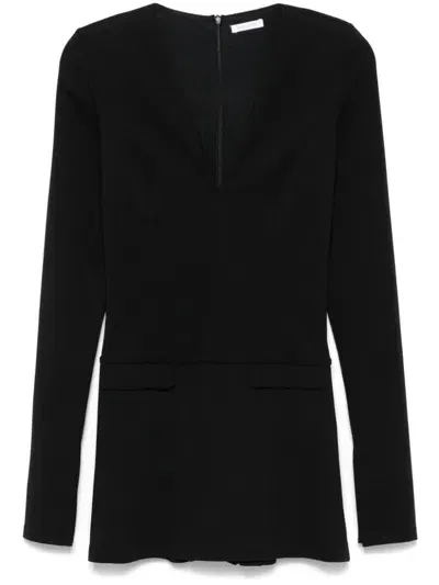 Patrizia Pepe V-neck Playsuit In Schwarz