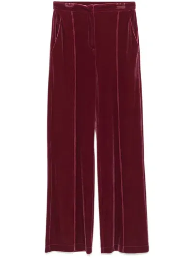 Patrizia Pepe Velvet Trousers In 红色