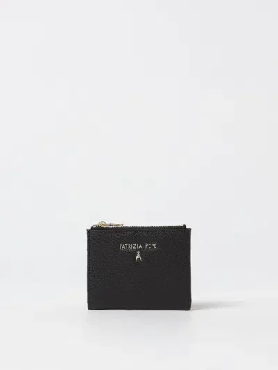 Patrizia Pepe Logo-lettering Leather Wallet In Black