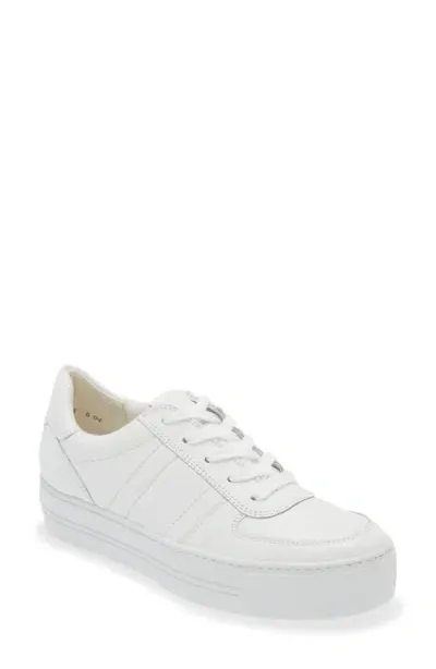 Paul Green Unity Platform Sneaker In White Leather