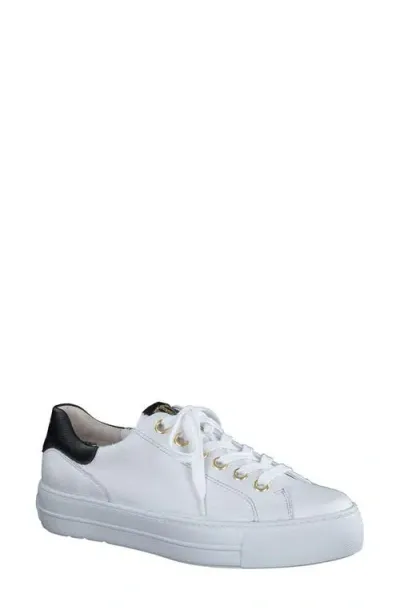 Paul Green Urban Platform Sneaker In White Black Combo