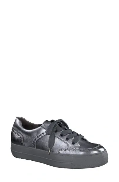 Paul Green Waverly Platform Sneaker In Clay Metallic Nappa