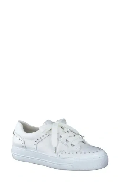 Paul Green Waverly Platform Sneaker In White Leather