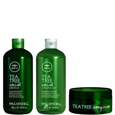 Paul Mitchell Tea Tree Special Shampoo, Conditioner And Shaping Cream Trio In White