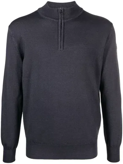 Paul & Shark Half-zip Wool Jumper In Blue