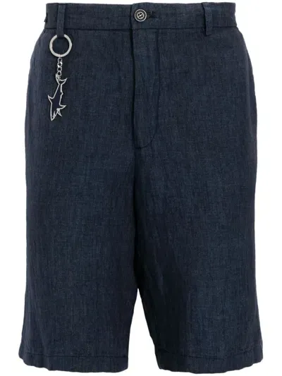 Paul & Shark Linen Chino Shorts In Blue