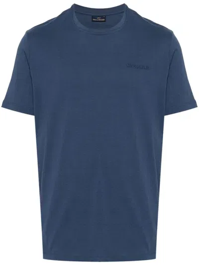 Paul & Shark Logo-embroidered Cotton T-shirt In Blue