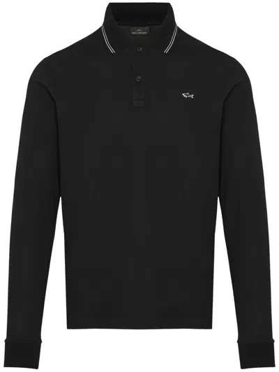 Paul & Shark Logo-embroidered Polo Shirt In Black