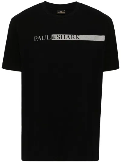 Paul & Shark Logo-print T-shirt In Black