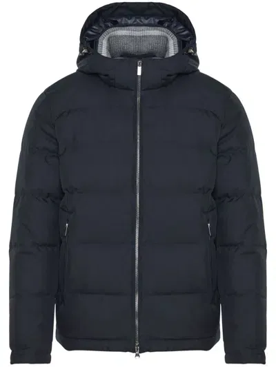 Paul & Shark Padded Hooded Jacket In Blue