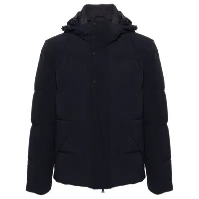 Paul & Shark Hooded Puffer Jacket In Blue