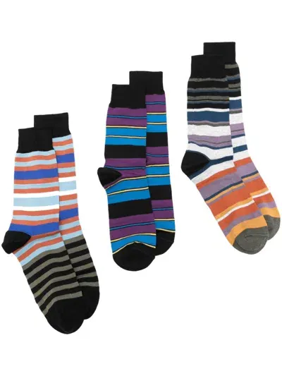 Paul Smith 3 Pack Signature Stripe Socks In Multi