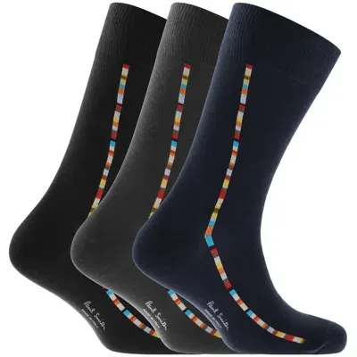 Paul Smith Vittore Mens Signature Stripe Socks In Black