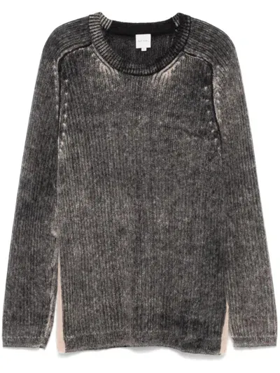 Paul Smith Acid Wash-effect Sweater In Grey