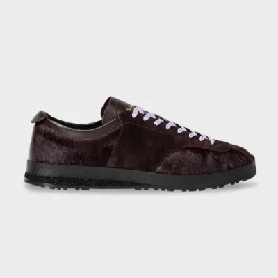 Paul Smith Aubergine Leather 'zephyr' Trainers Brown