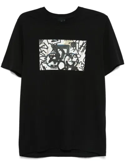 Paul Smith Mens Regular Fit B&amp;w Bike T-shirt In 79 Black