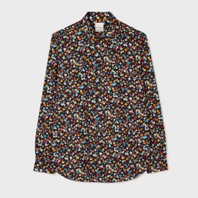 Paul Smith Black Floral Regular-fit Cotton Shirt