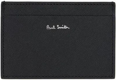 Paul Smith Black Mini Stripe Print Card Holder In 79 Blacks