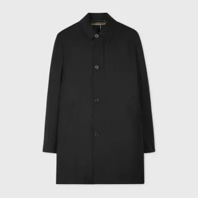 Paul Smith Black 'storm System' Wool Mac With Detachable Gilet