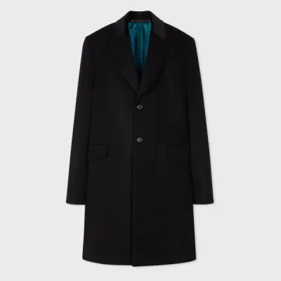 Paul Smith Black Wool-cashmere Epsom Coat