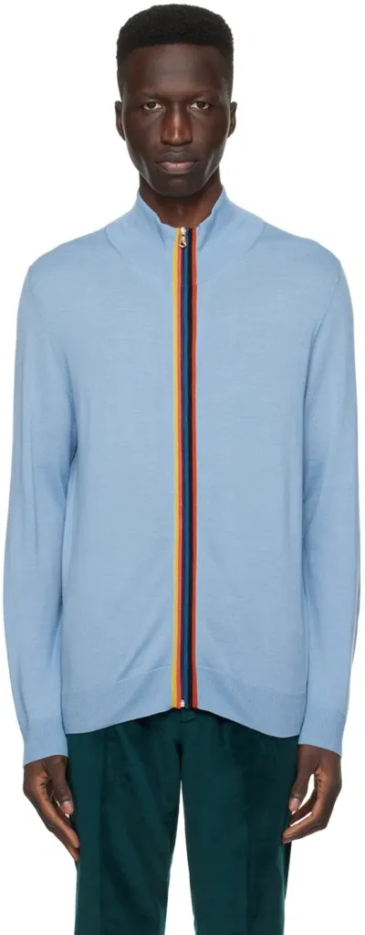 Paul Smith Blue Zip Jacket In 41 Blues